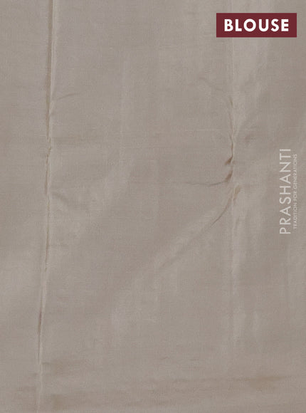 Kanchipuram silk saree wine shade and cream with allover zari weaves in borderless style