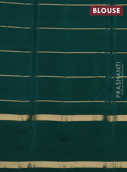 Kanchipuram silk saree cs blue and green with allover zari weaves & buttas and rettapet zari woven border