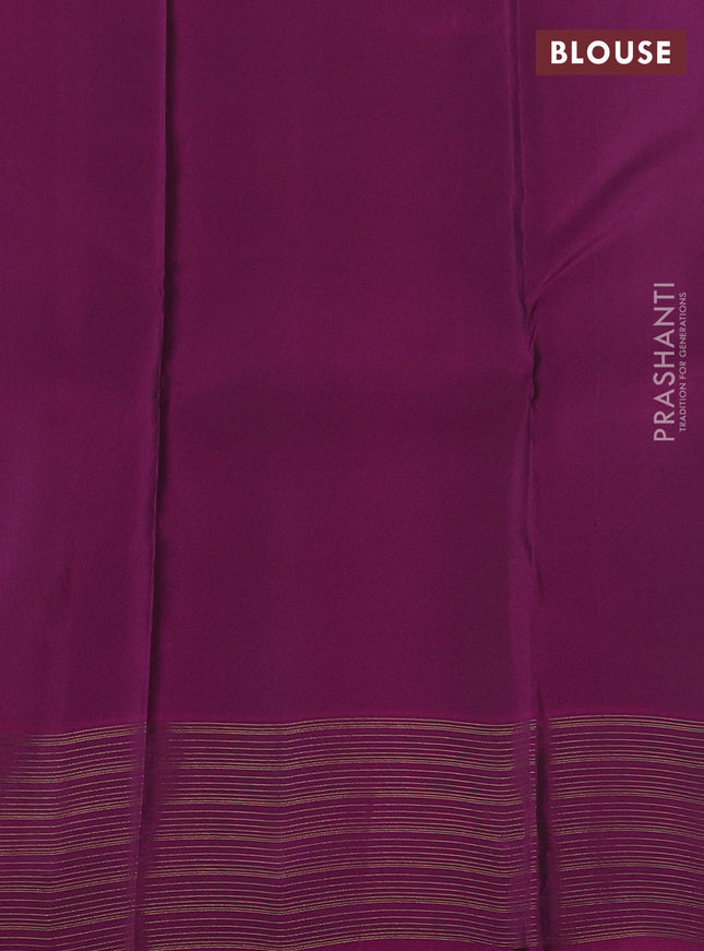 Kanchipuram silk saree peacock blue and purple with allover zari weaves and zari woven border