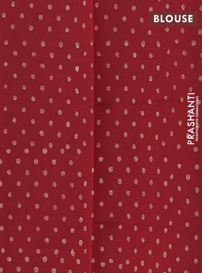 Semi silk cotton saree beige and maroon with plain body and printed border