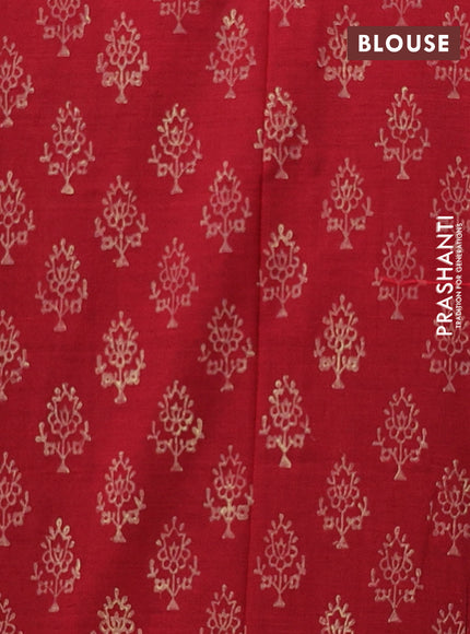 Semi silk cotton saree sandal and maroon with embroided buttas in borderless style