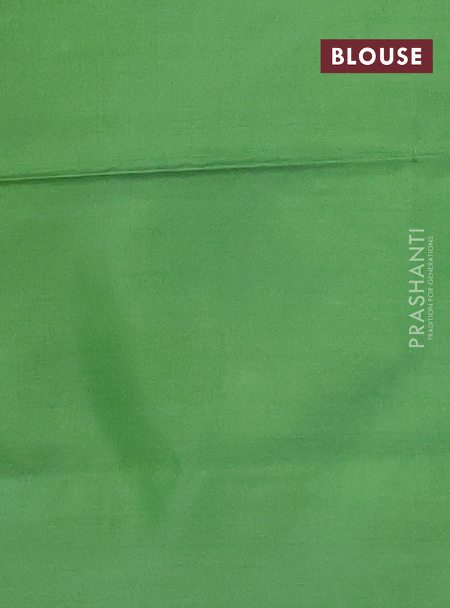 Banana pith saree pink shade and green with thread woven buttas in borderless style