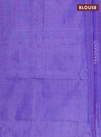 Banana pith saree teal green shade and lavender with thread woven buttas in borderless style