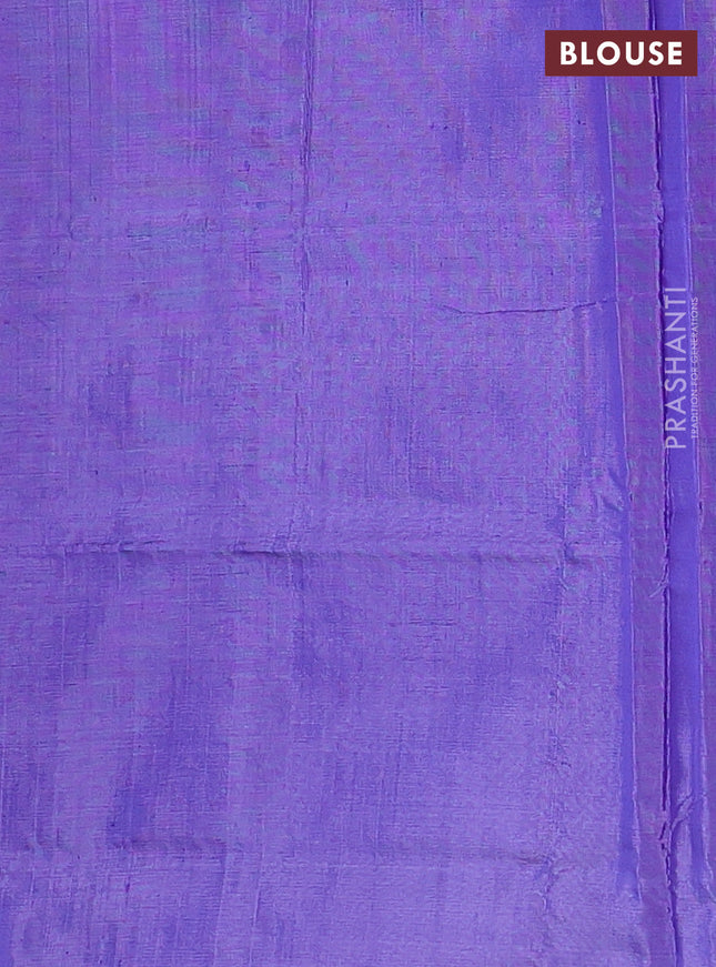 Banana pith saree teal green shade and lavender with thread woven buttas in borderless style