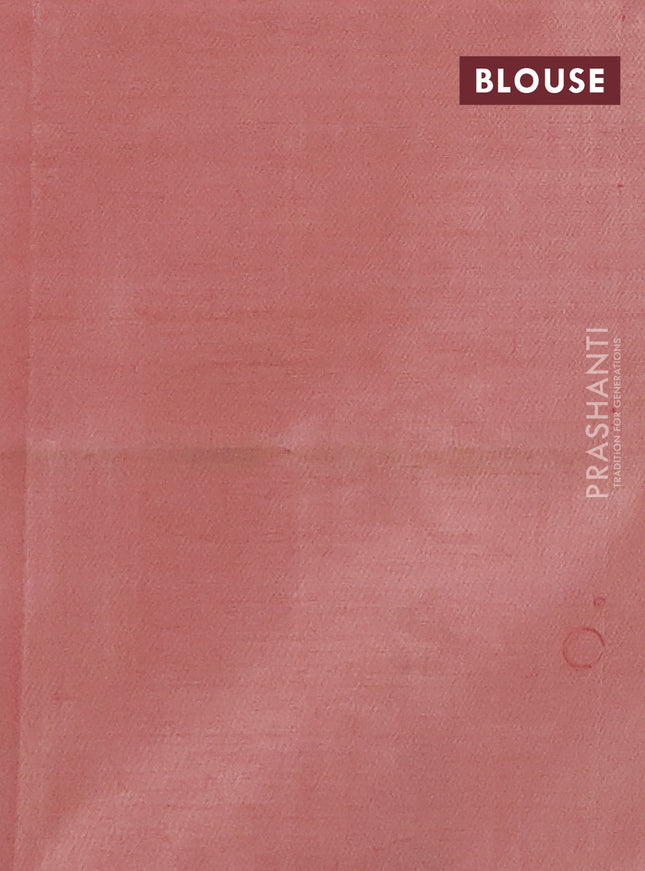 Banana pith saree bottle green and pastel maroon with allover checked pattern and piping border