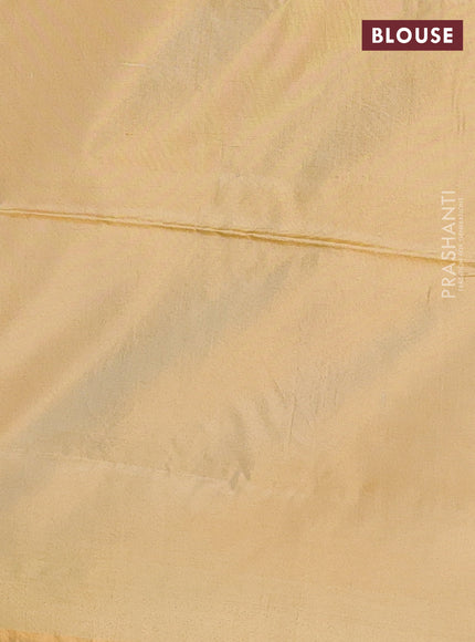 Banana pith saree dual shade of purple and yellow with thread woven buttas and contrast border