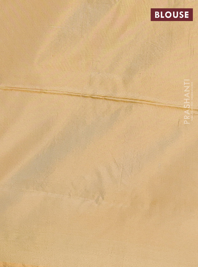 Banana pith saree dual shade of purple and yellow with thread woven buttas and contrast border