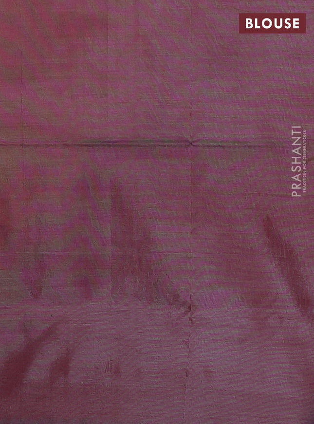 Banana pith saree mango yellow and maroon with thread woven buttas in borderless style