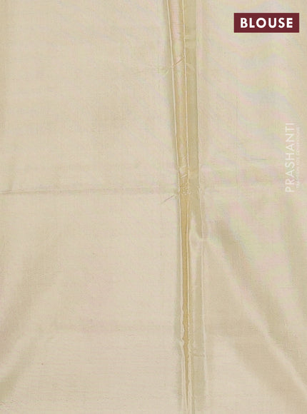 Banana pith saree dual shade of purple and cream with thread woven buttas in borderless style