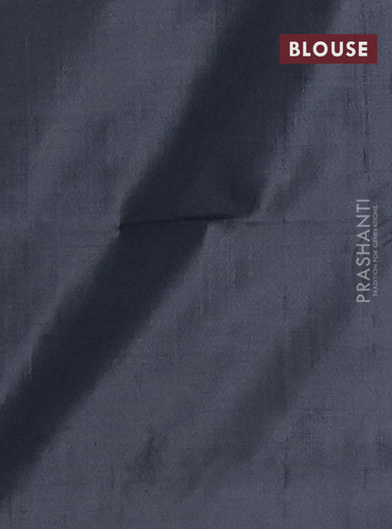 Banana pith saree dual shade of sandal and black with thread woven buttas in borderless style