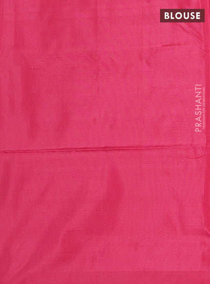 Banana pith saree mild lavender and reddish pink with thread woven buttas and contrast border
