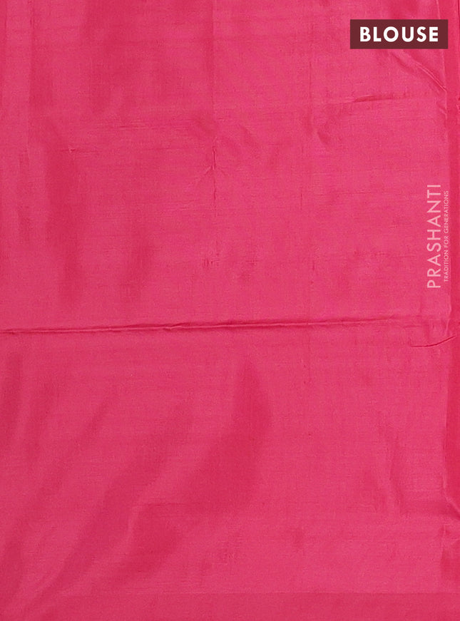 Banana pith saree mild lavender and reddish pink with thread woven buttas and contrast border