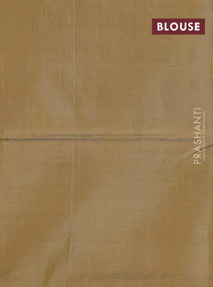 Banana pith saree dual shade of lavender and dark mustard with thread woven buttas in borderless style