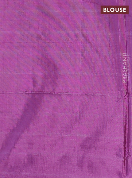 Banana pith saree blue shade and purple with allover checked pattern and piping border