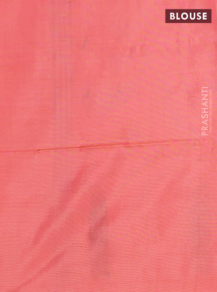 Banana pith saree purple and orange with thread woven buttas in borderless style