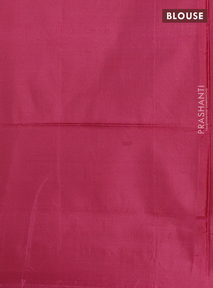 Banana pith saree pastel lavender and dark pink with thread woven buttas and contrast border