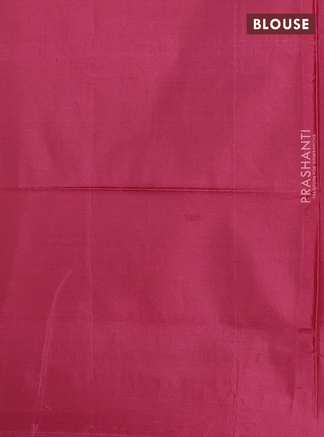 Banana pith saree pastel lavender and dark pink with thread woven buttas and contrast border