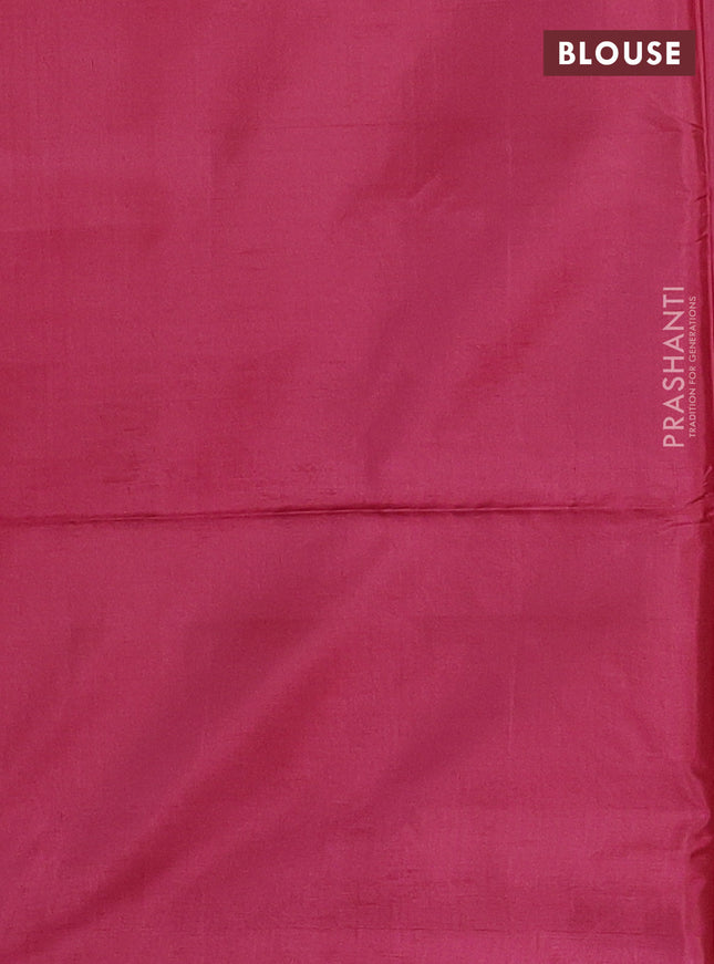 Banana pith saree pastel maroon and dark pink with thread woven buttas and contrast border