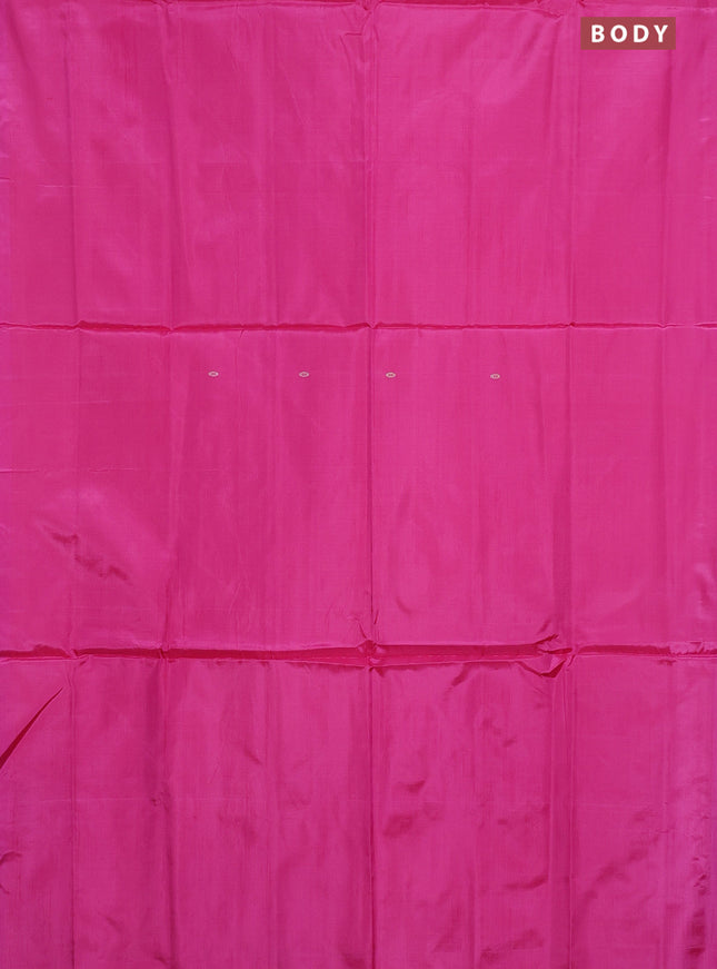 Banana pith saree pink and pale orange with thread woven buttas in borderless style