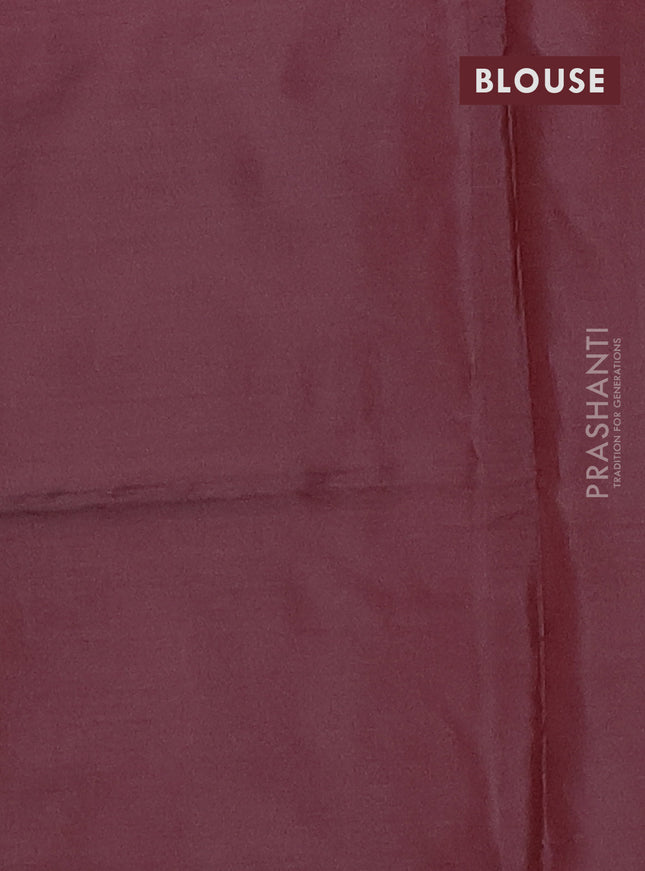 Banana pith saree orange and maroon with thread woven buttas in borderless style