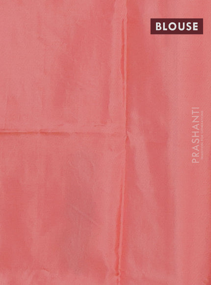 Banana pith saree purple and peach orange with thread woven buttas in borderless style