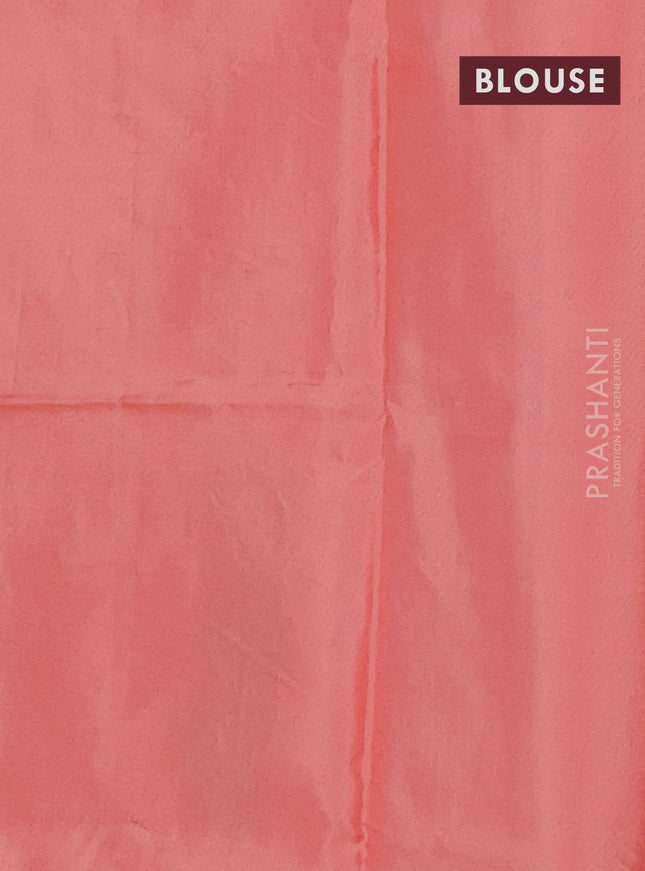 Banana pith saree purple and peach orange with thread woven buttas in borderless style