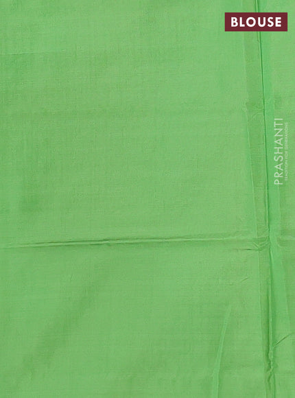 Banana pith saree dark green and light green with allover thread woven butta weaves in borderless style