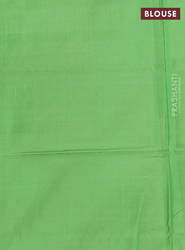 Banana pith saree dark green and light green with allover thread woven butta weaves in borderless style