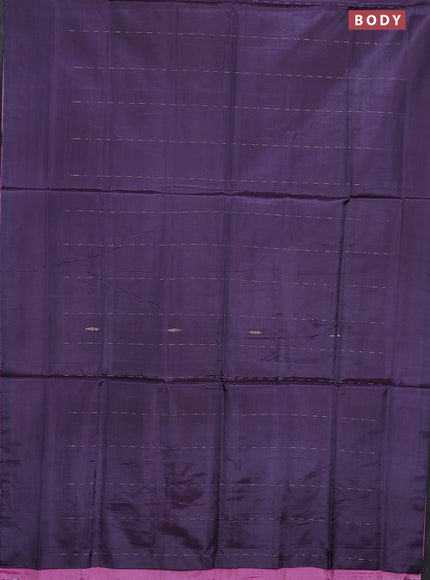 Banana pith saree wine shade and light pink with allover thread woven butta weaves in borderless style