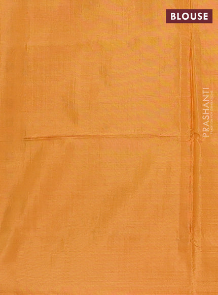 Banana pith saree wine shade and mango yellow with allover thread woven butta weaves in borderless style