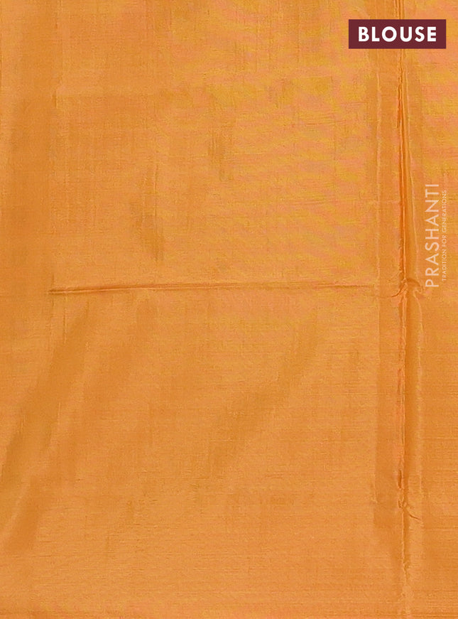 Banana pith saree wine shade and mango yellow with allover thread woven butta weaves in borderless style