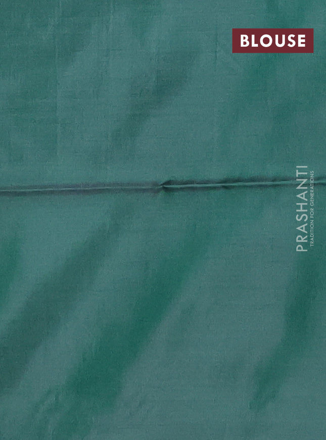 Banana pith saree light pink and green with thread woven buttas in borderless style