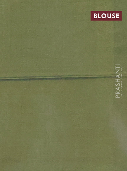 Banana pith saree peach pink and sap green with thread woven buttas in borderless style