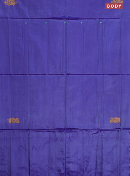 Banana pith saree lavender and light green with thread woven buttas in borderless style