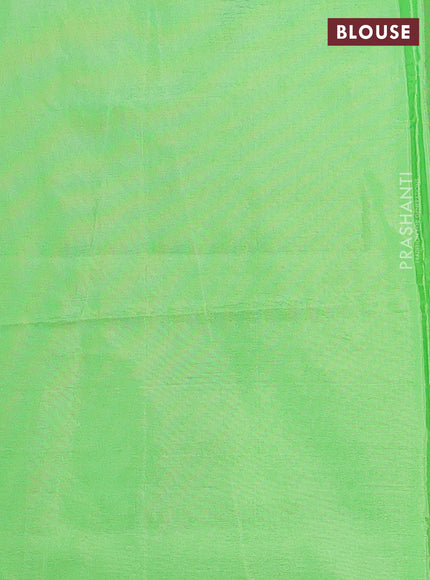 Banana pith saree lavender and light green with thread woven buttas in borderless style