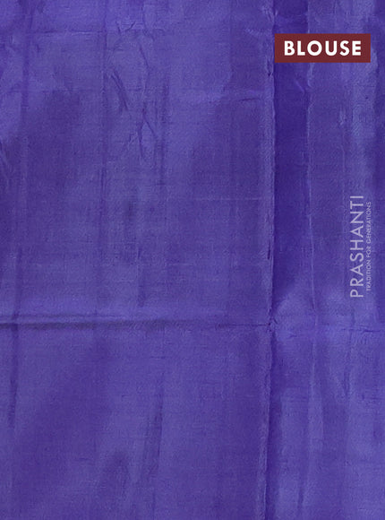 Banana pith saree teal green shade and violet with thread woven buttas and contrast border