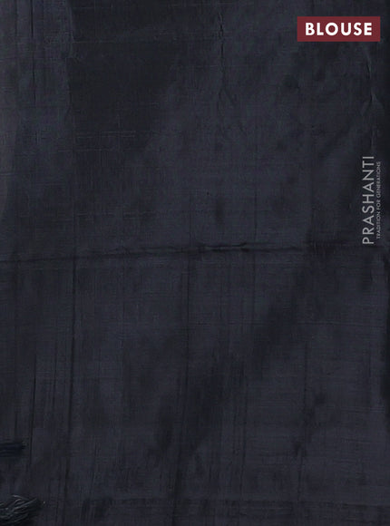 Banana pith saree sandal and elephant grey with thread woven buttas in borderless style