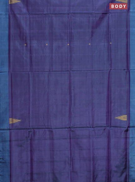 Banana pith saree dual shade of violet and dual shade of pink with thread woven buttas and contrast border
