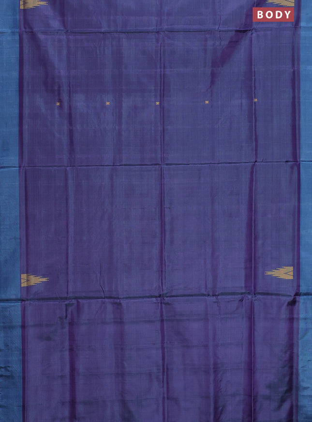 Banana pith saree dual shade of violet and dual shade of pink with thread woven buttas and contrast border