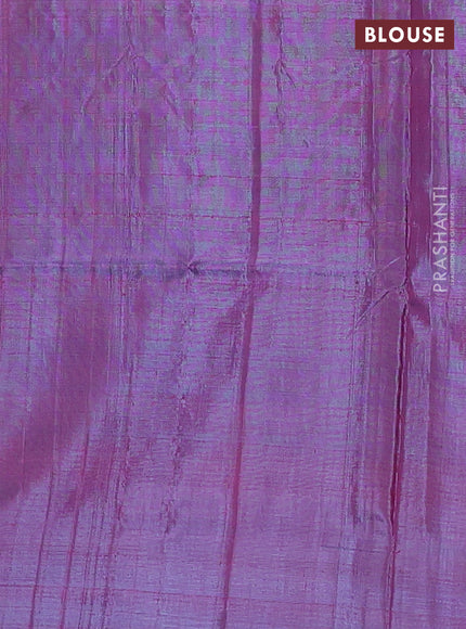 Banana pith saree dual shade of violet and dual shade of pink with thread woven buttas and contrast border