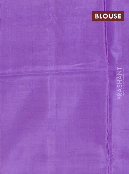 Banana pith saree pastel brown and lavender with thread woven buttas in borderless style