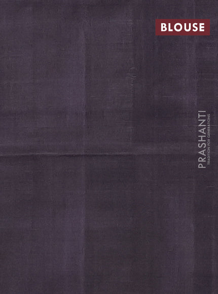 Banana pith saree grey and wine shade with thread woven buttas in borderless style