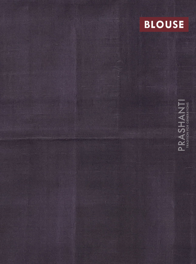 Banana pith saree grey and wine shade with thread woven buttas in borderless style