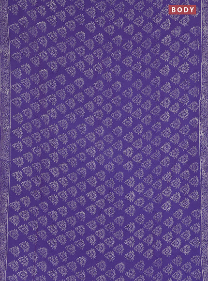 Semi pashmina silk saree lavender and cream with allover butta prints and crocia lace work border