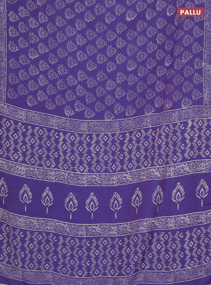 Semi pashmina silk saree lavender and cream with allover butta prints and crocia lace work border