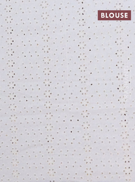 Semi pashmina silk saree grey and cream with tree butta prints and crocia lace work border