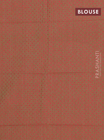 Chettinad cotton saree beige and brown with thread woven buttas and thread woven border