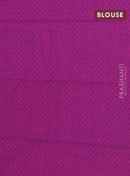Chettinad cotton saree cs blue and magenta pink with thread woven buttas and thread woven border