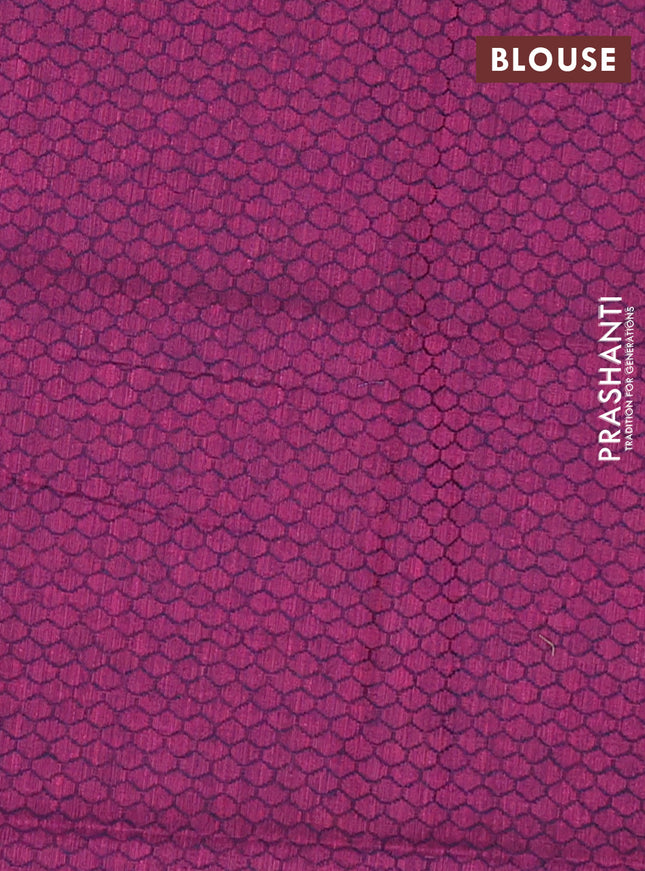 Chettinad cotton saree light green and dark magenta pink with thread woven buttas and leaf design border