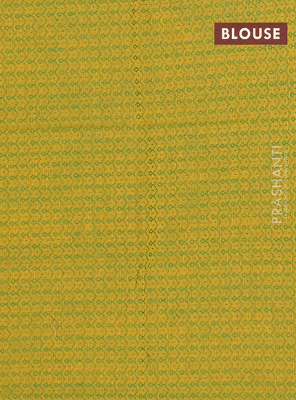 Chettinad cotton saree green and yellow with thread woven buttas and floral design border